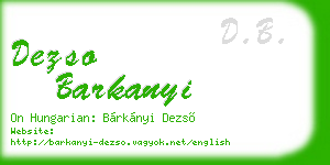 dezso barkanyi business card