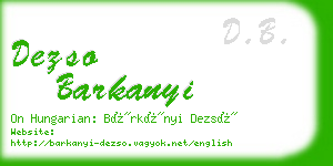 dezso barkanyi business card